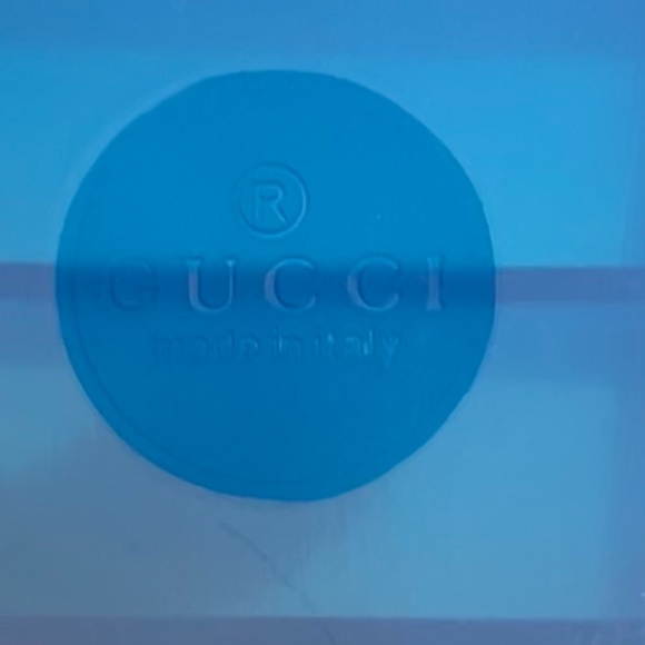 Gucci men’s blue clear, rubber slides NWT - Picture 8 of 8